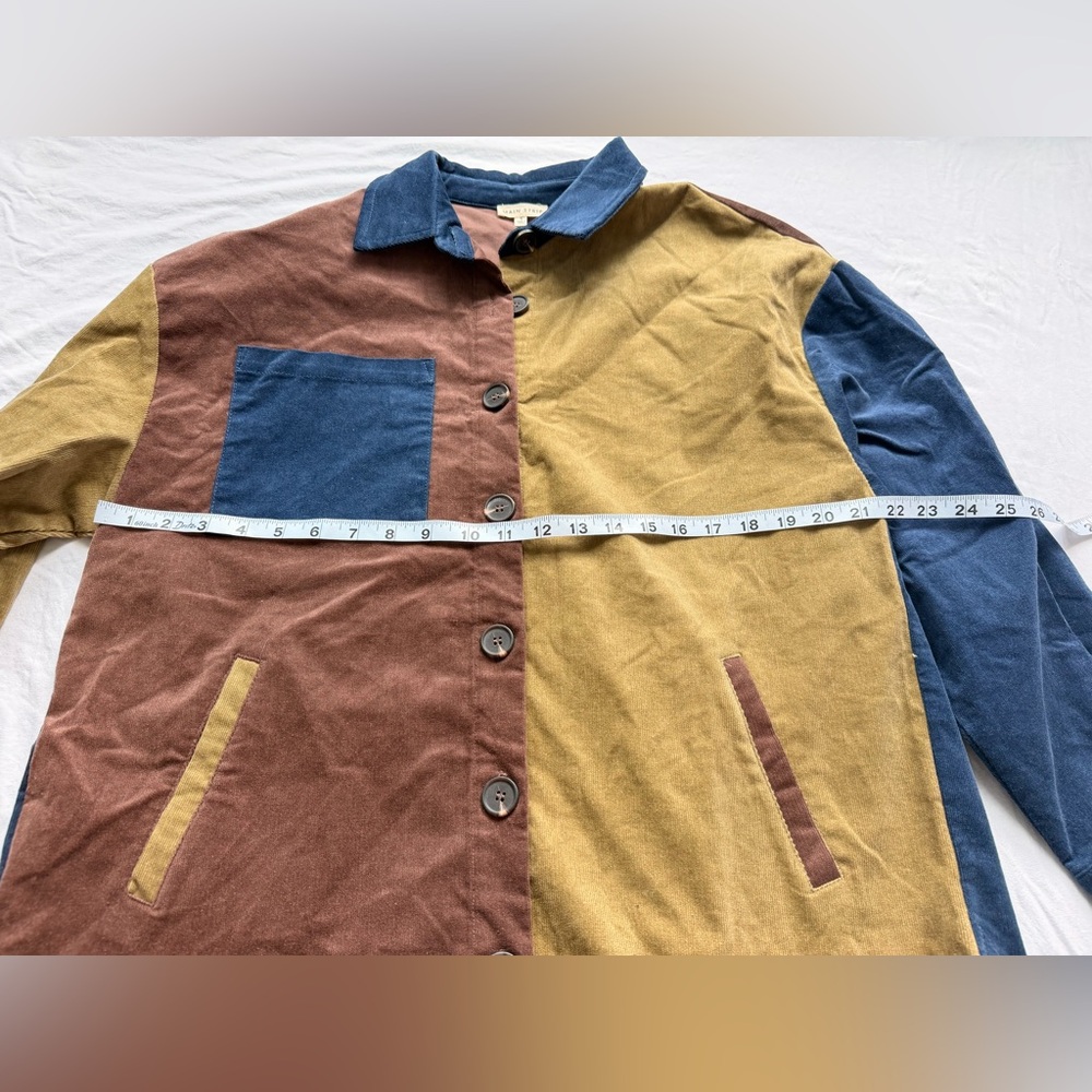 Main Strip Colorblock Patchwork Jacket Small Shac… - image 6